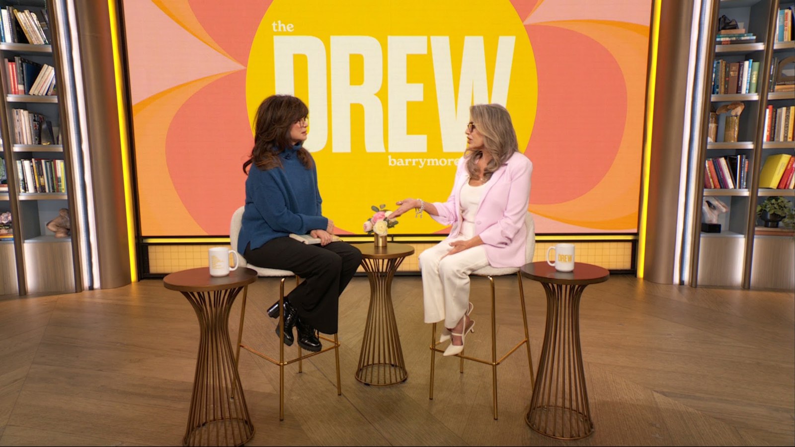 Susan Grau with Drew Barrymore on The Drew Barrymore Show set