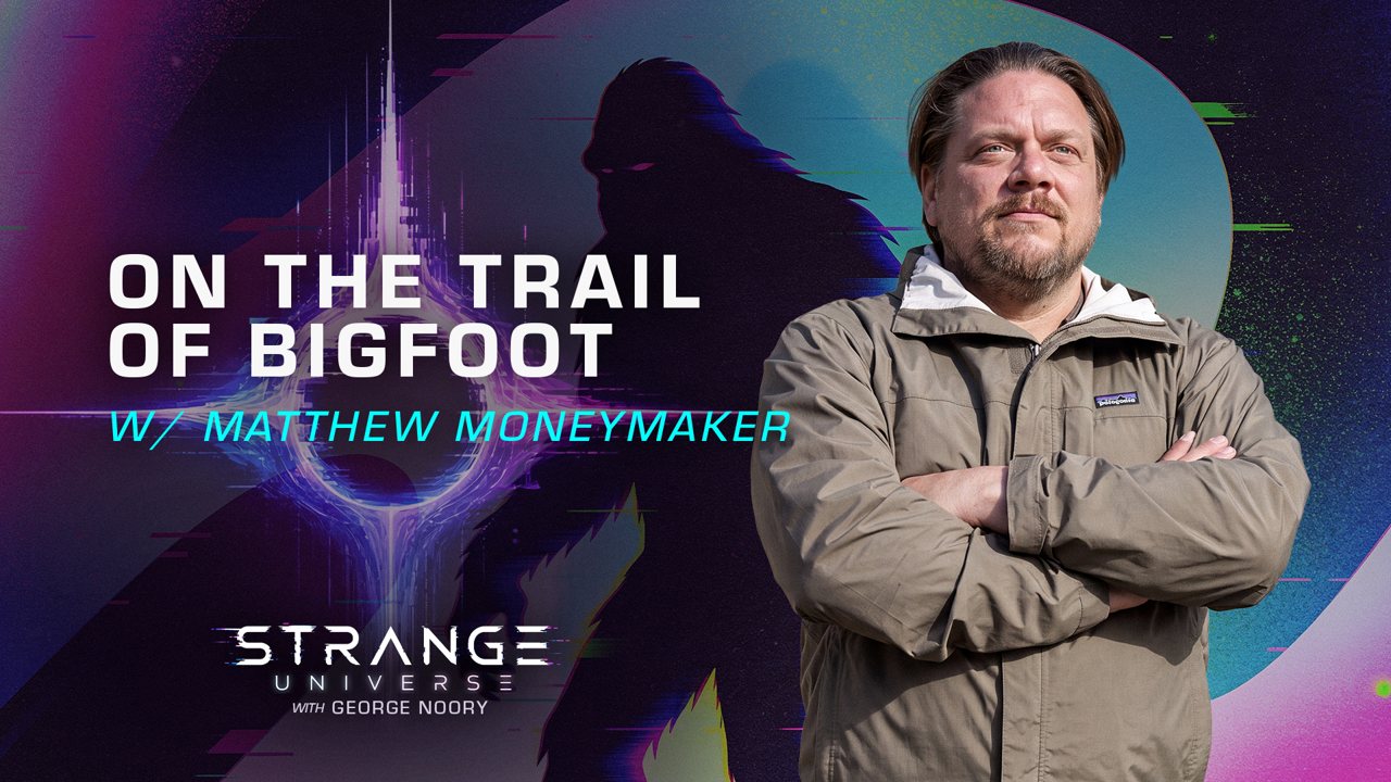 Matt Moneymaker speaking with George Noory on the Strange Universe set.